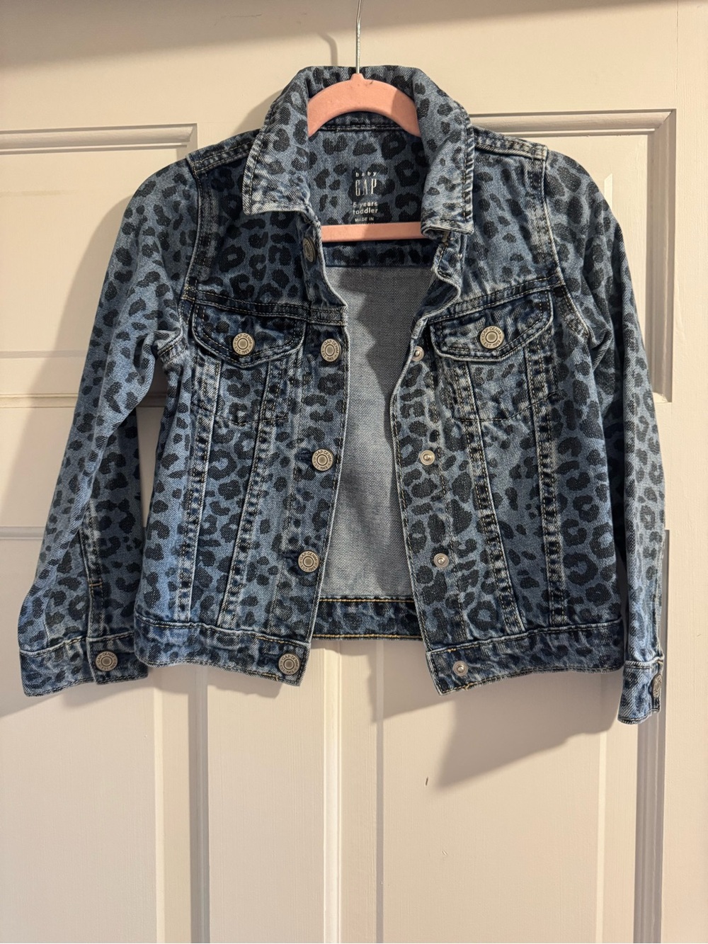 GAP Kids Blue Leopard Print Denim Jacket